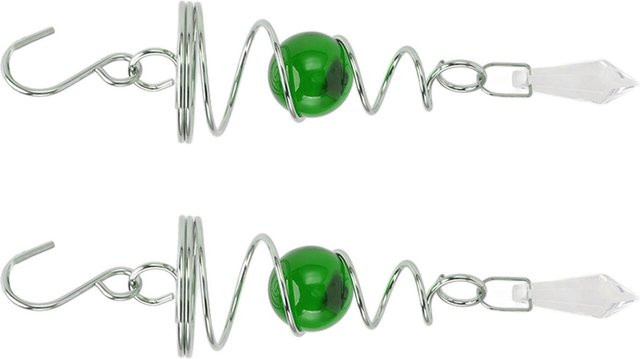2 Stück mfySpace Spiralschwanz Windspiel Stabilisator aus Edelstahl und K9-Kristall in Grün - Bild 1
