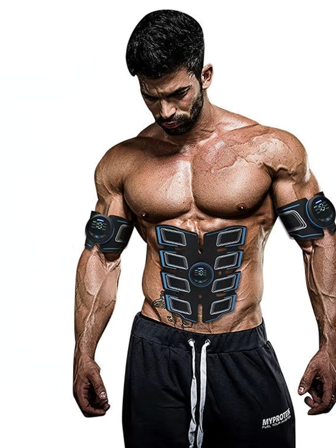 CAMMUO EMS Bauchmuskeltrainer Tragbares Massagegerät Elektronischer Trainingsgürtel für Fitness und Toning in Orange und Black - Bild 7