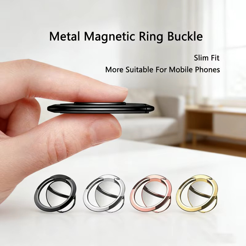 WSSHE Magnetischer Fingerring für Mobiltelefone, Ultradünner Telefonhalter mit 360 Grad Drehung in Silber - Bild 4