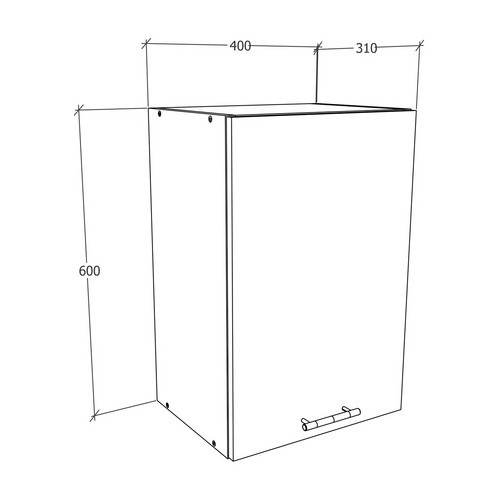VCM Hängeschrank Esilo in Beige mit Holztür, B/H/T: 40 x 60 x 31 cm - Bild 2