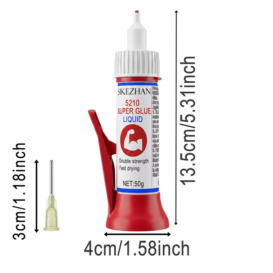 5210 Industrieller Sekundenkleber Transparent, Hochviskoser Cyanacrylat-Flüssigkleber mit Präzisions-Nadelspitze für Metall, Holz und Kunststoff, 50 g - Bild 6