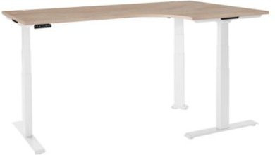Schäfer Shop Genius Winkelschreibtisch Modena Flex, elektrisch höhenverstellbar, Eiche/weiß, B: 200 cm - Bild 1