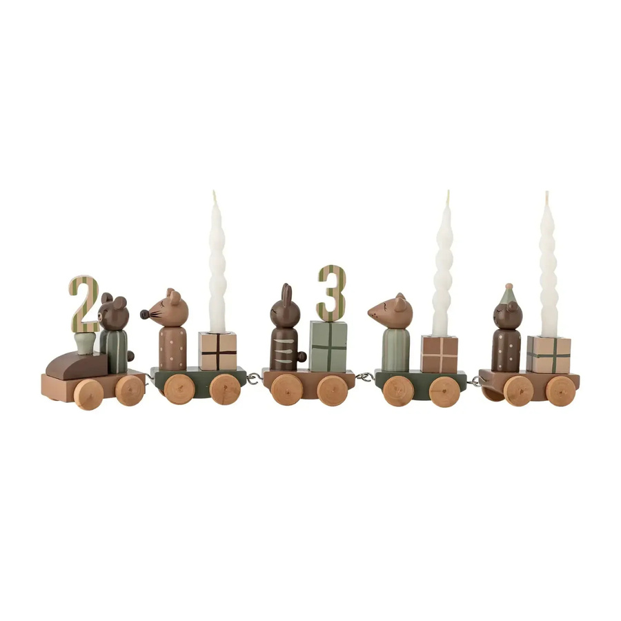 Bloomingville Junaid Mini Geburtstagszug aus Holz in Braun, Höhe: 38 cm - Bild 1