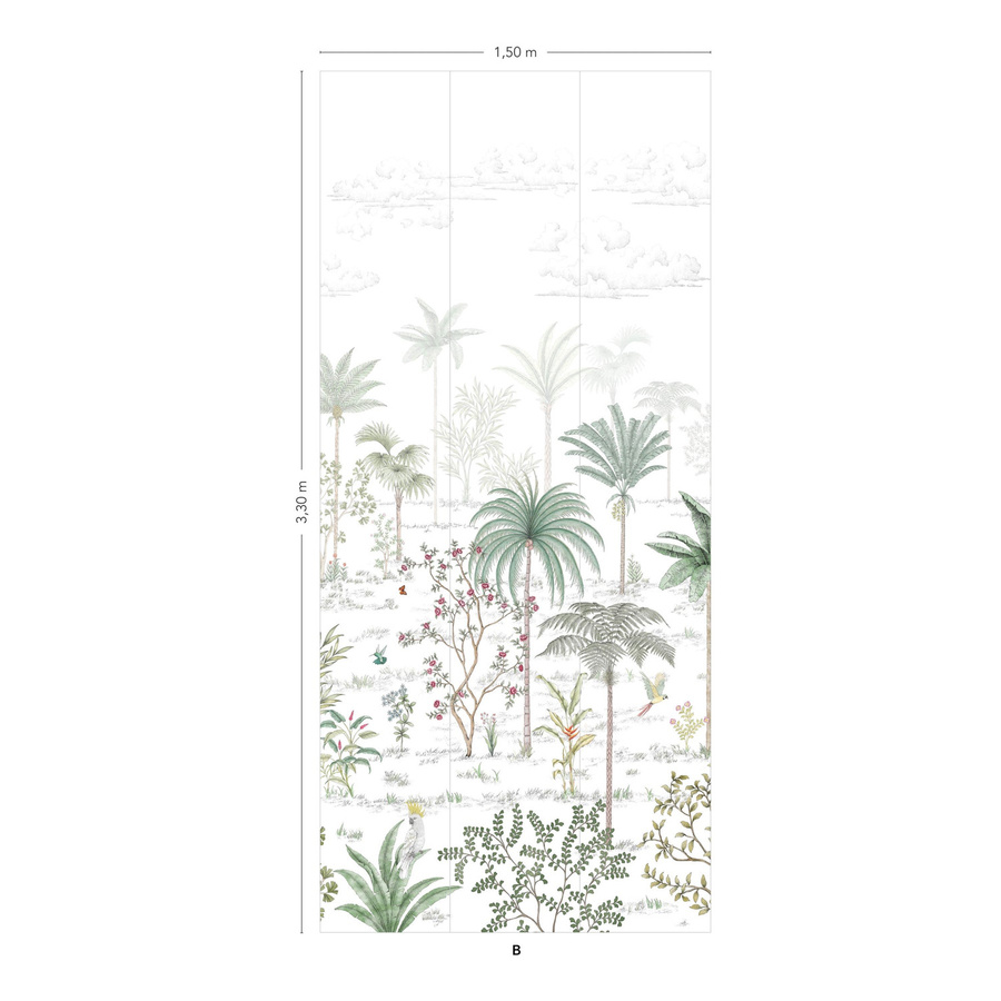 Isidore Leroy Tapete Sur la route de Samarcande Wandbild mit botanischem und orientalischem Design, Multicolour, B/H: 150 x 330 cm - Bild 1