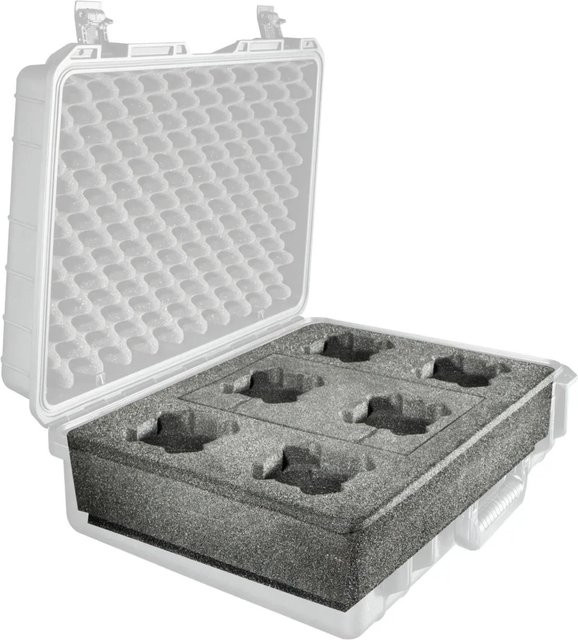 Mantona Schaumstoffeinlage für Outdoor Schutzkoffer L in Anthrazit/Schwarz für 6 Objektive, B/T/H: 48 x 35,1 x 10 cm - Bild 1
