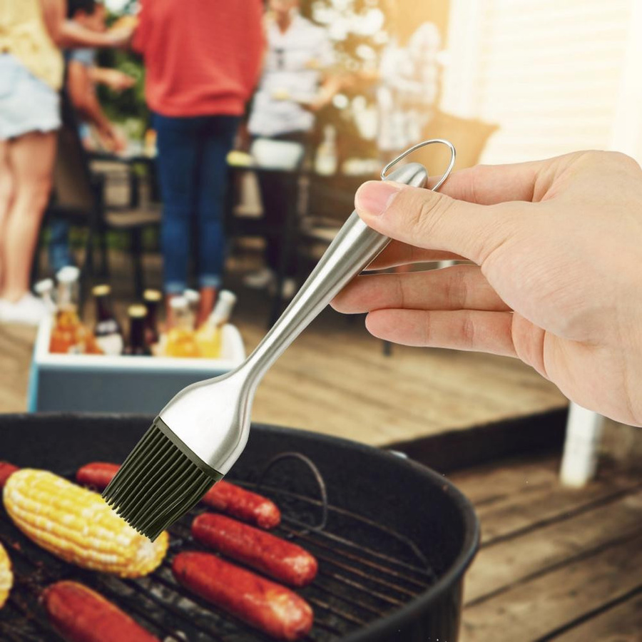 mfySpace Grillpinsel aus Edelstahl und Silikon in Silber für BBQ, Gebäck und Kuchen - Bild 5