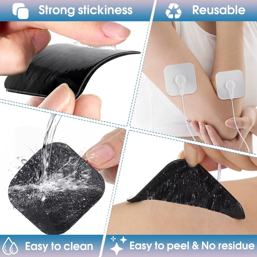 monclique EMS Muskelstimulator Ersatz Massage Pads Selbstklebende Elektroden für Akupunktur und Physiotherapie, Weiß, 50/10 Stück - Bild 3
