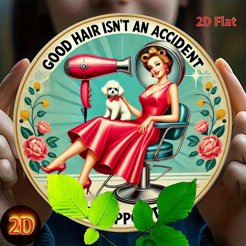 Vintage Friseurlogo Wanddekoration aus Metall von Potdemiel in Mehrfarbig - Bild 4
