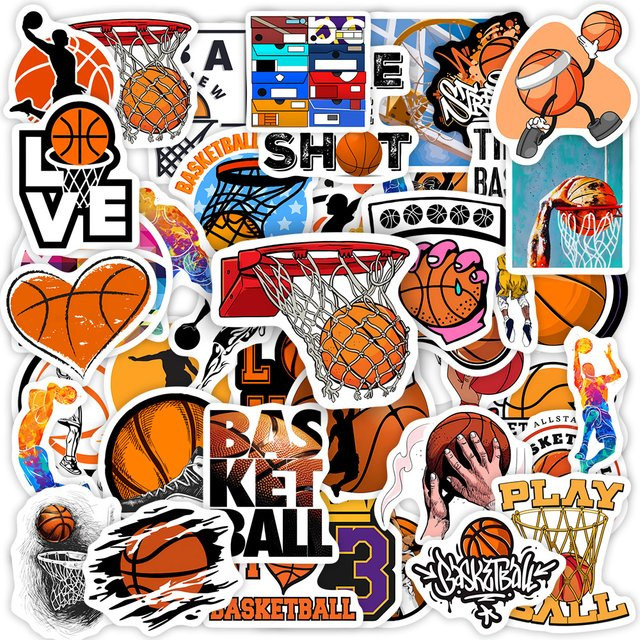 Wasserdichte Basketball Graffiti Aufkleber in Multicolor für Laptop, Telefon und Flaschen - Bild 1