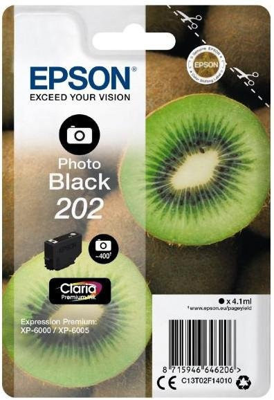 Epson Original Foto Druckerpatrone Schwarz T02F1 C13T02F14010 für Expression Premium XP-6000, XP-6100, XP-6005 und XP-6105 - Bild 1