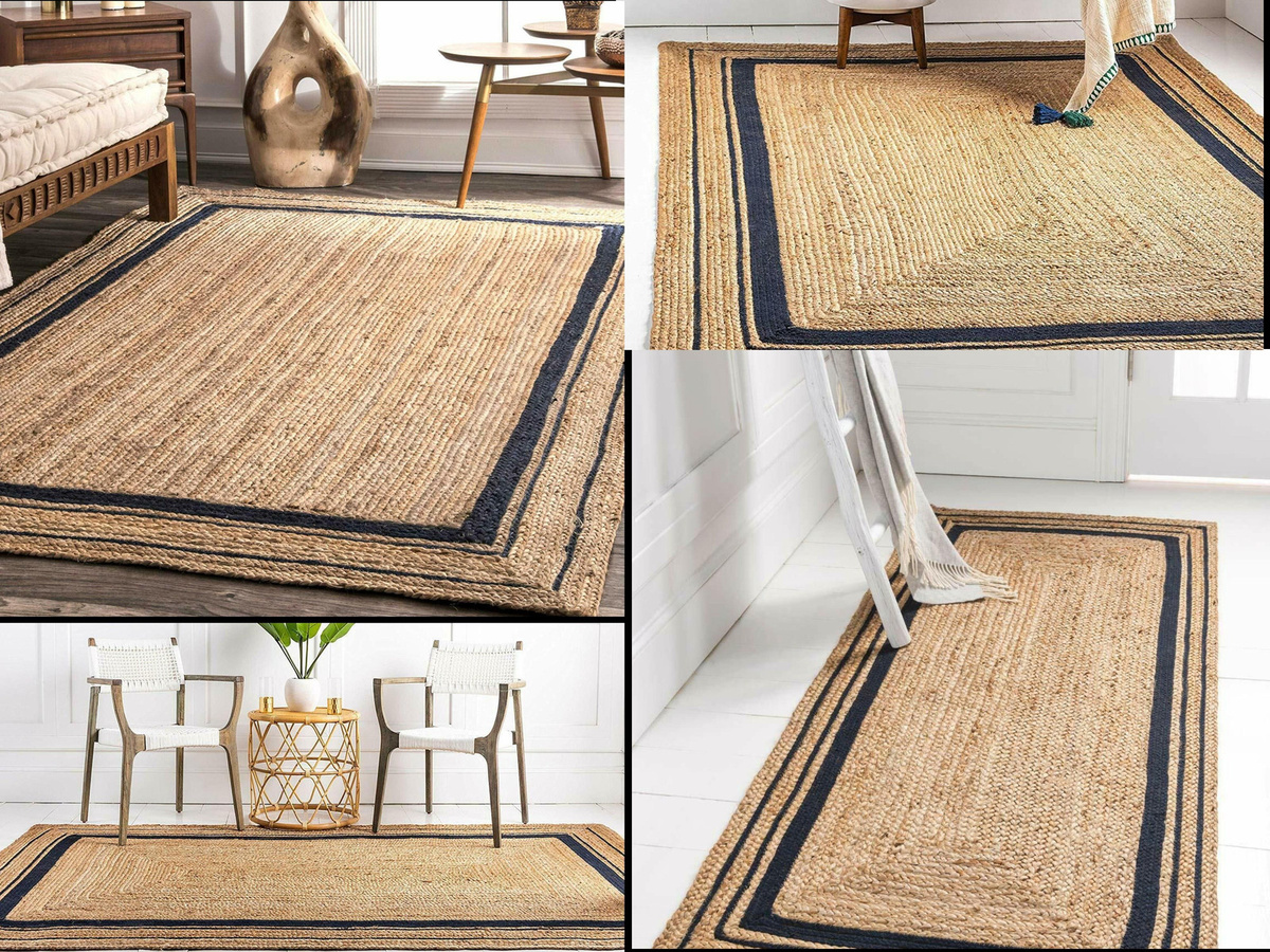 King of the Jute Rugs Jute Teppich rechteckig in Beige/Schwarz, B/T: 60 x 90 cm - Bild 3