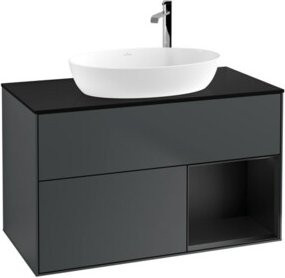 V&B Waschtischunterschrank Finion 100 in Blau lackiert, B/T/H: 100 x 50,1 x 50,1 cm - Bild 1