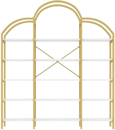 NK Space Regal in Wolkenform mit fünf Ebenen, Gold und Weiß, B/T/H: 170 x 26 x 190 cm