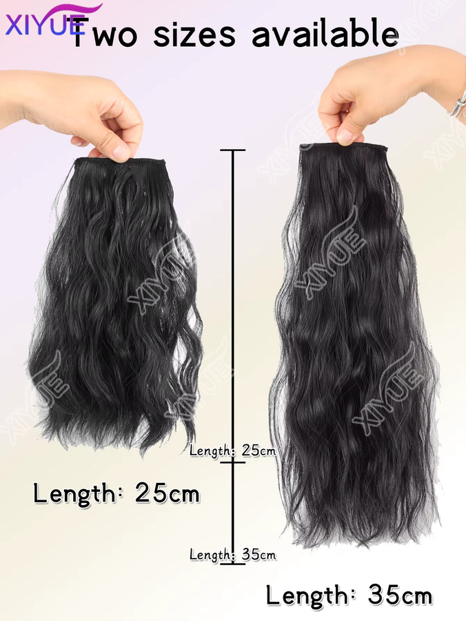 XIYUE Clip-in-Haarverlängerung, synthetisch, kurz lockig, Damen - Bild 2