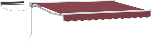 vidaXL Elektrische Ausziehbare Markise mit Semi-Cassette in Bordeauxrot, Breite: 300 cm, Tiefe: 200 cm - Bild 1