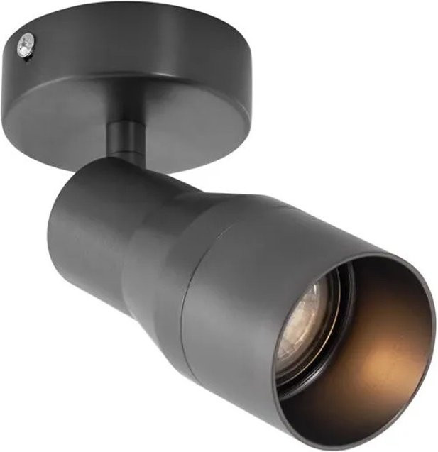 QAZQA Stanley Moderner Deckenstrahler Rund in Gunmetal mit GU10 Fassung und verstellbarem Reflektor - Bild 1