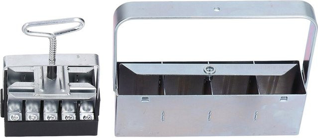 mfySpace Mini Erdpresstopfmaschine aus Metall in Grau mit komfortablem Griff für die Gartenarbeit - Bild 1