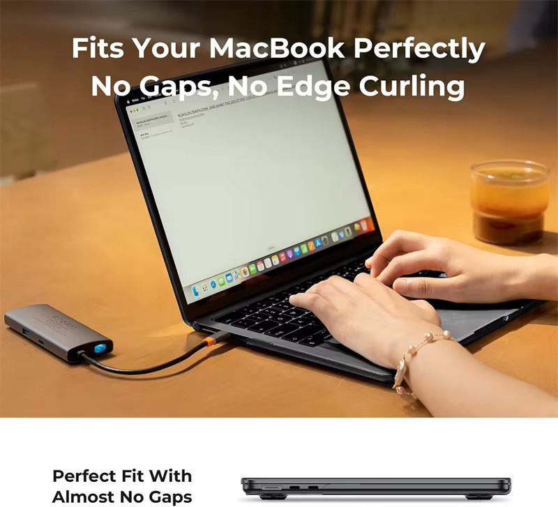 Schwarze transparente Hartschalen-Laptop-Hülle für Apple MacBook Air und MacBook Pro - Bild 4
