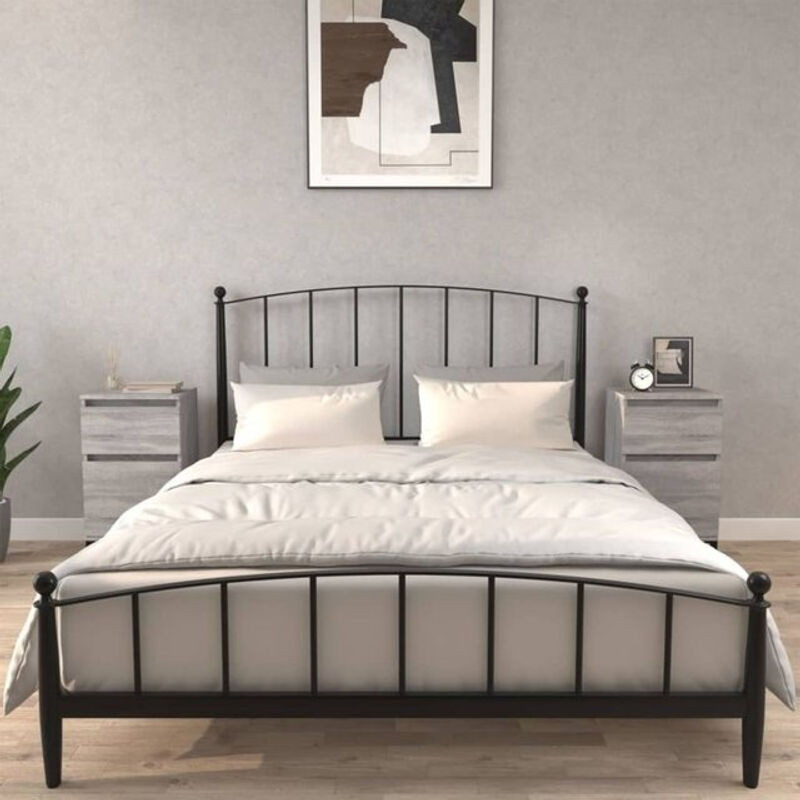 Vidaxl Set aus 2 Nachttischen in Grau Sonoma aus Holzwerkstoff und Metall, B/T/H: 40 x 35 x 70 cm - Bild 1