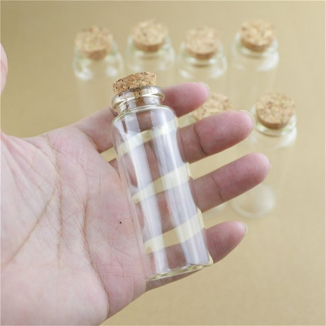 15 Stück Glasgefäße mit Korkverschluss, transparente Nachfüllflaschen 40 ml für Gewürze, Samen oder DIY-Dekoration - Bild 1