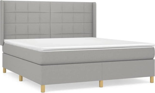 vidaXL Boxspringbett mit Matratze Hybrid-Design in Hellgrau, B/T: 180 x 200 cm, mit Taschenfederkern - Bild 1