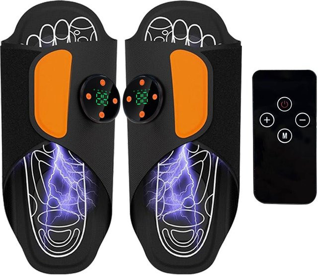 EMS Intelligentes Fußmassagegerät in Schwarz zur Durchblutungsförderung und Linderung von Fußschmerzen durch elektrische Impulsstimulation - Bild 1