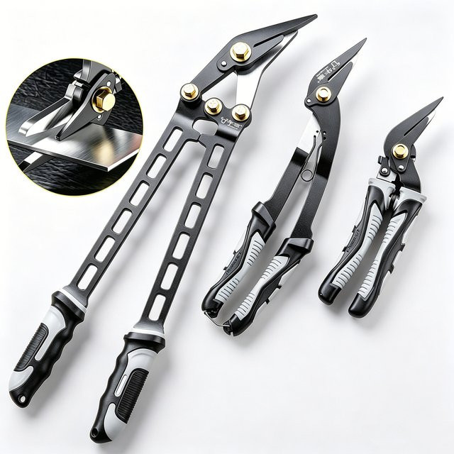 NIUXIANG Hochleistungs-Blechschere aus Edelstahl in Schwarz, 18 Zoll für Metallbleche, PVC-Rohre und Umreifungsband - Bild 1