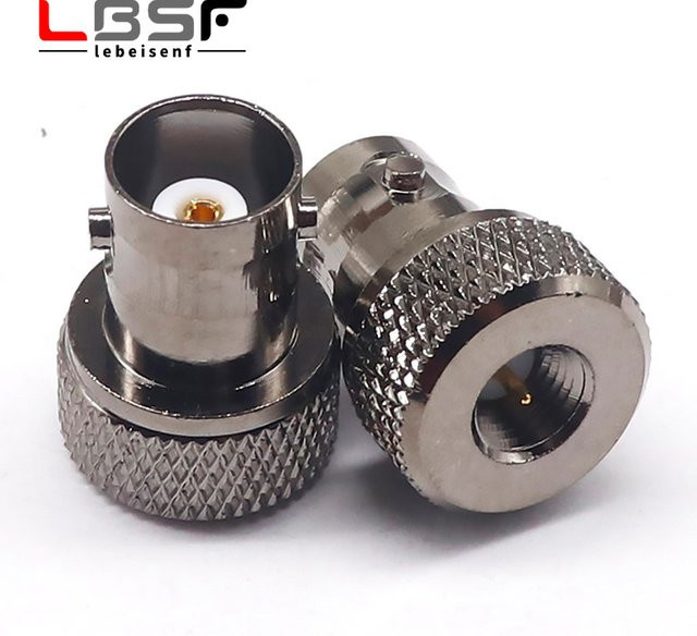 lebeisenf Radiofrequenz-Adapter BNC Buchse auf SMA-Stecker, vernickelt, Silber - Bild 1