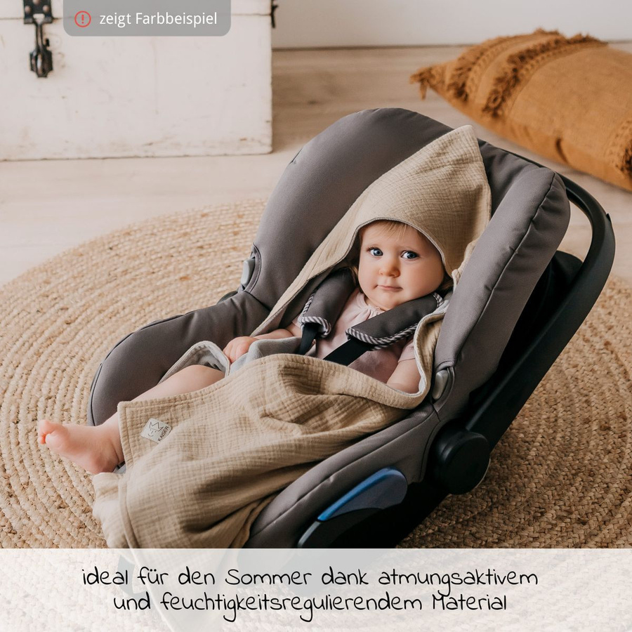 Kaiser Einschlagdecke Sunny Wrap Summer für Babyschalen in Slit Green, 85 x 85 cm - Bild 1