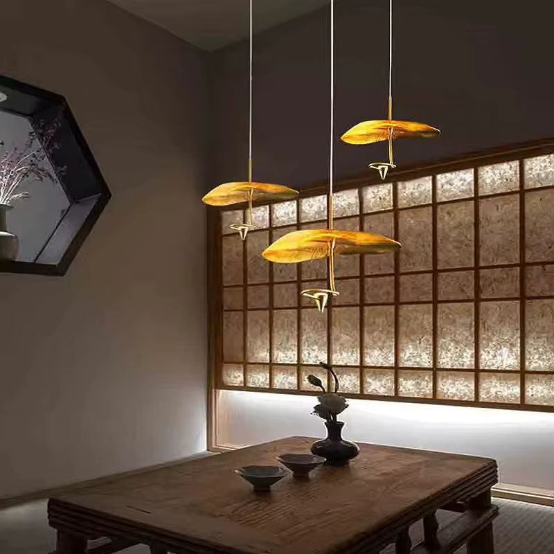 Moderne LED Hängelampe aus Kupfer von JIANKEXING in Kupfer und Gold für Wohnzimmer, Restaurant, Küche oder Schlafzimmer - Bild 4