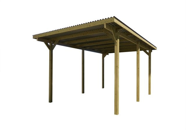Weka Einzelcarport 606 Pent in Braun, B/T: 500 x 300 cm - Bild 1