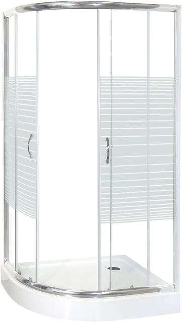 Kerra Duschkabine Madera Quadrant mit Duschwanne, Rechtsausführung, B/T: 100 x 80 cm, 4mm ESG Glas, Transparent/Weiß - Bild 1
