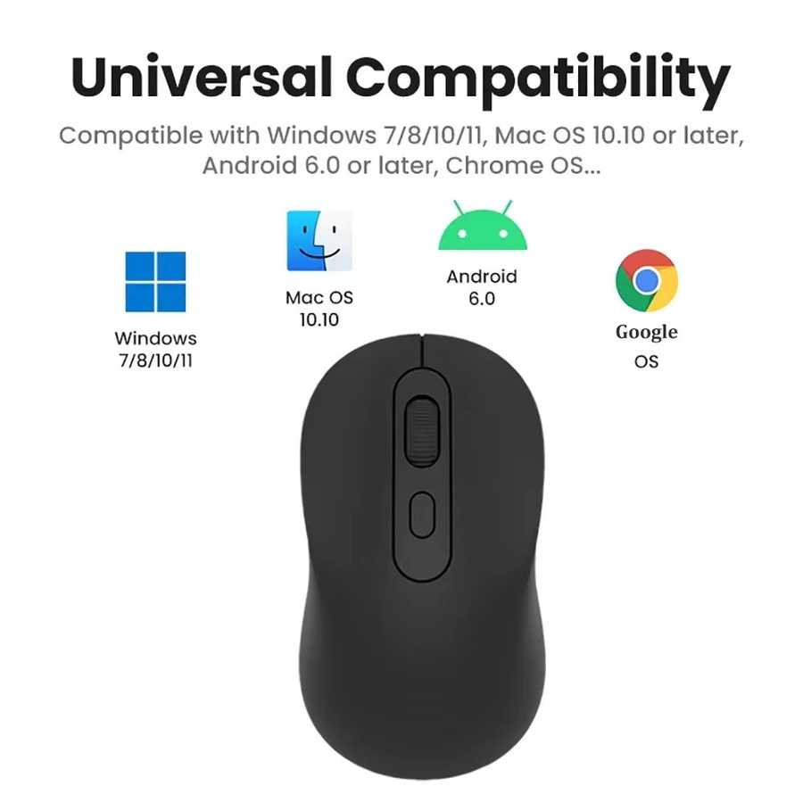 Kebidumei Dual Modus Maus mit Bluetooth und 2,4G Funk, wiederaufladbare kabellose Gaming und Büro Maus mit Silent Click in Schwarz - Bild 4