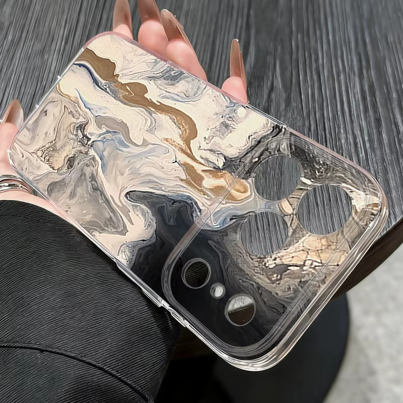 MOESOE Handyhülle mit Marmormuster für iPhone 17e 17 16 15 14 13 Pro Max 17 Pro, stoßfeste transparente Silikon TPU Hülle, Multicolor - Bild 2