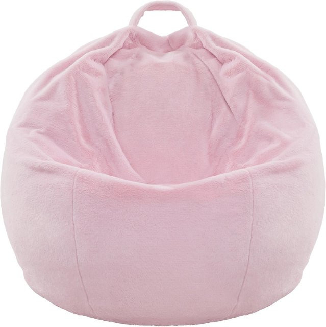 Bessagi Kids Sitzsack Mario für Kinder in Rosa aus Samt mit abnehmbarem Bezug und Tragegriff - Bild 1