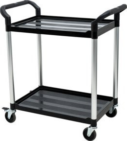 STIER Servierwagen mit 2 Etagen in Schwarz aus Kunststoff, B/T/H: 48 x 86 x 93 cm - Bild 1