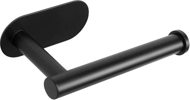 Yiran Furniture Toilettenpapierhalter aus Edelstahl in Schwarz, selbstklebende Wandmontage ohne Bohren für Badezimmer und Küche - Bild 1