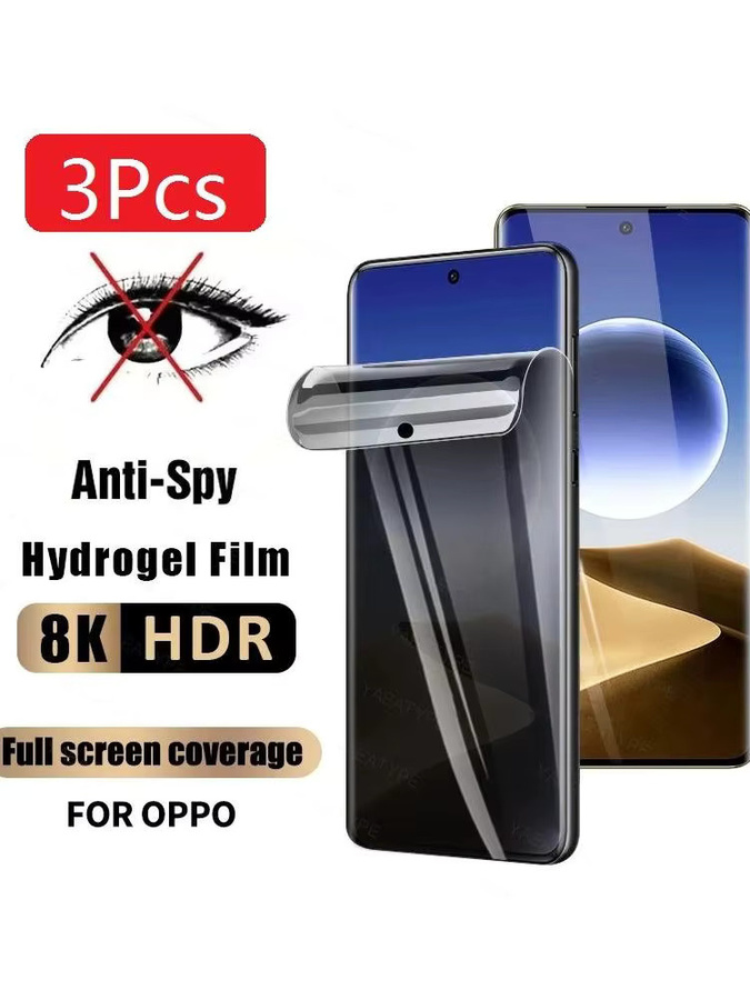 3er-Pack Anti-Spionage Displayschutzfolie aus Hydrogel für OPPO A5 Pro Taiwan 4G 5G CPH2735, A5X und A5i Pro 5G, transparent - Bild 7
