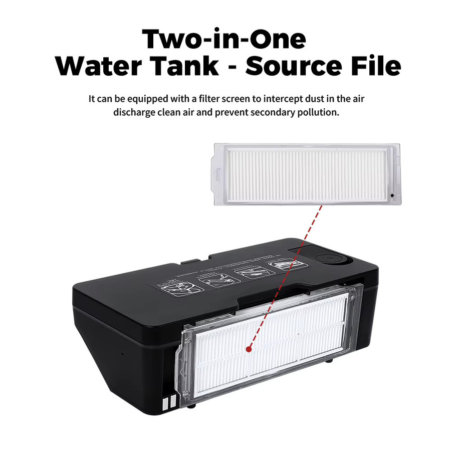 WINDNINJA Wassertank und Staubbehälter Ersatzteile in Schwarz, kompatibel mit Xiaomi Mijia Mop Pro STYTJ02YM, 3C, MVXVC01-JG und VIOMI V2/V3 Roboter-Staubsauger 2 in 1 - Bild 2