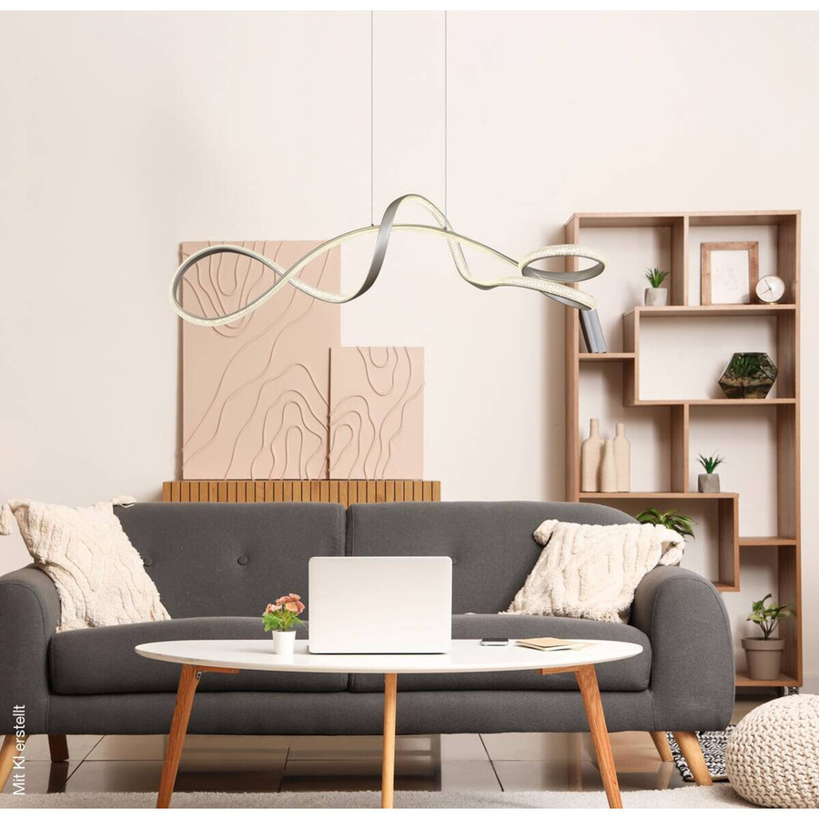 Globo Lighting LED-Pendelleuchte SWIRL in Silber, B/H/T: 33 x 120 x 108 cm - Bild 2