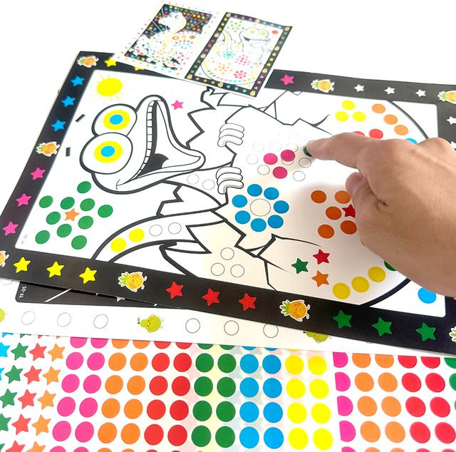 Lustige Puzzle Dot Aufkleber, Tiere, 10-teiliges Set, Bunt - Bild 1