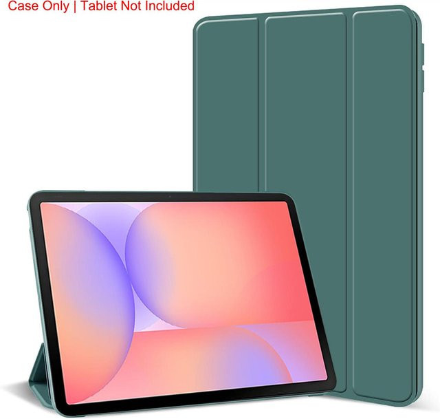 Samsung Galaxy Tab S10 Lite Schutzhülle aus PU-Leder mit magnetischem Ständer und Dreifach-Klappfunktion in Grün - Bild 1