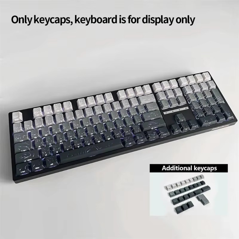 Transparente PBT Cherry Kontur Tastaturkappen mit Seitengravur für mechanische Gaming-Tastaturen in Weiß - Bild 2