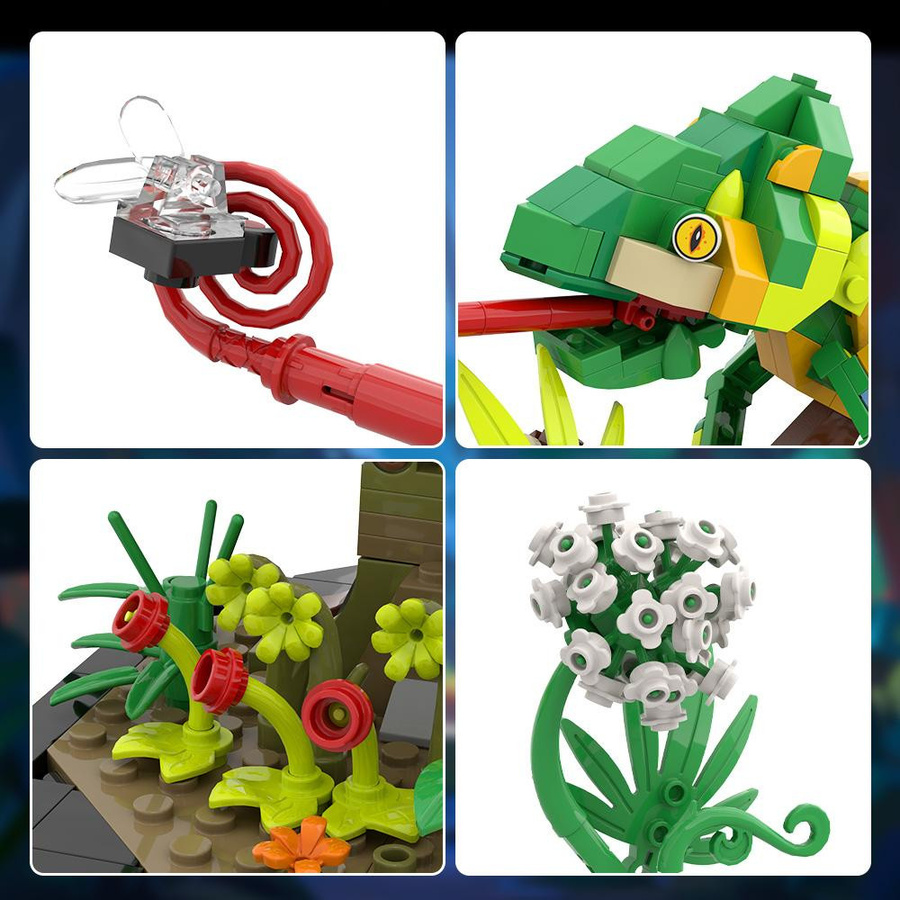 Gobricks Chamäleon Reptil Eidechse Insekt Bausteine Spielzeug ab 14 Jahren - Bild 2