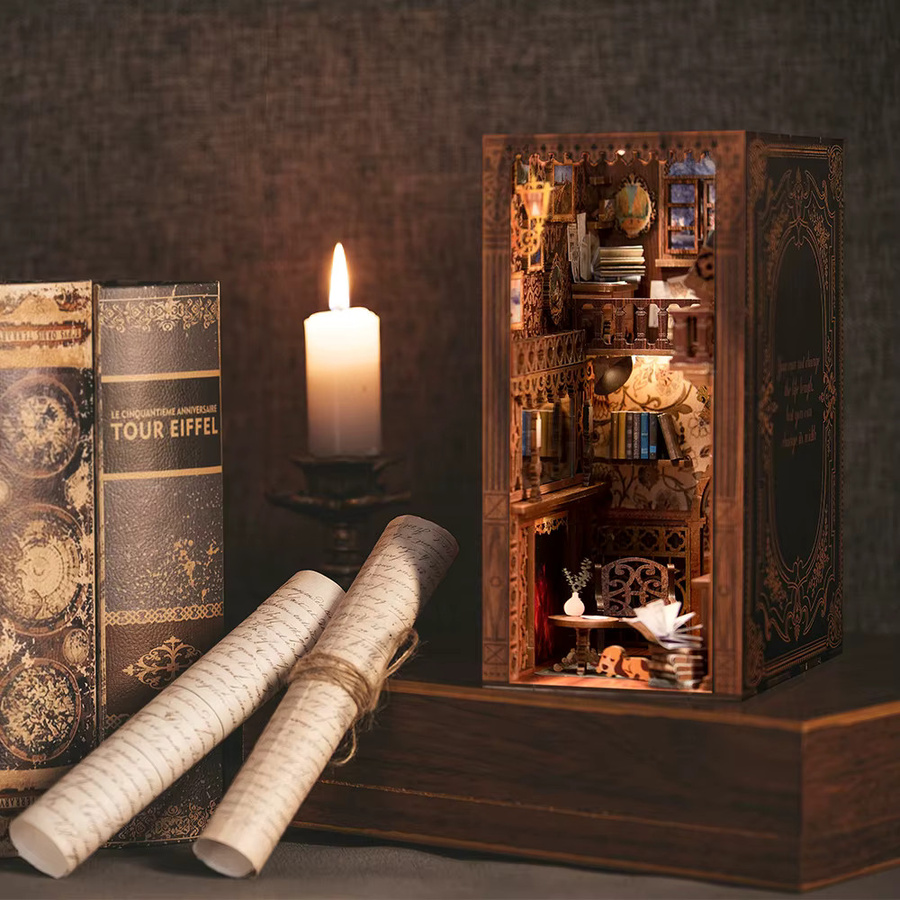 Cutebee DIY Buchnischen-Miniatur-Set, Puppenhaus-Modell, Holz, Fantasy - Bild 5