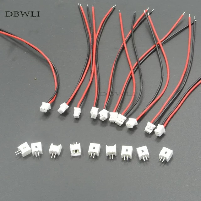 10 Stück Mini Micro JST 1,25 Steckverbinder mit Kabeln in Weiß, 2-Pin, 1,25mm Pitch - Bild 1