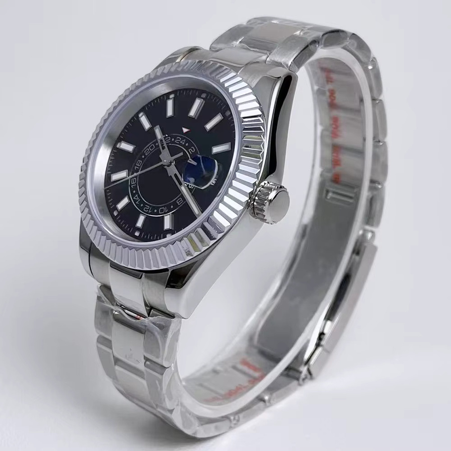 HUAYRA Armbanduhr Edelstahl, Automatik, 39 mm, Herren, Silber, Schwarz - Bild 3