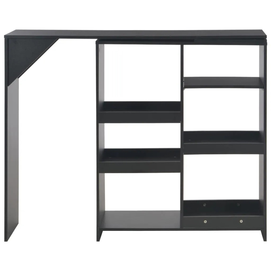 vidaXL Bartisch mit beweglichem Regal in Schwarz, B/T/H: 138 x 39 x 110 cm - Bild 2