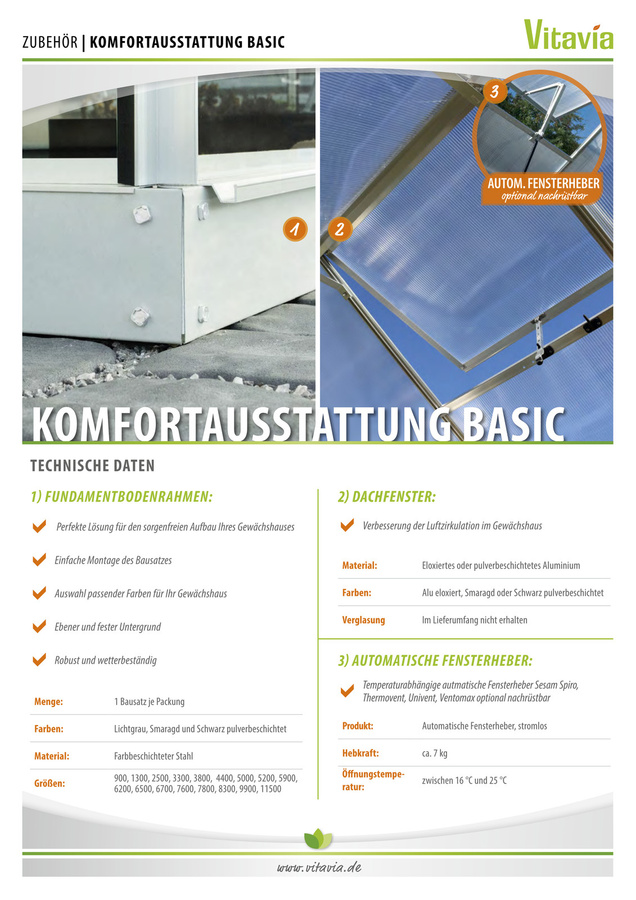 Vitavia Alu-Dachfenster Triton für Gewächshäuser, Aluminium eloxiert, Silber, B/H: 61,5 x 61,0 cm - Bild 2