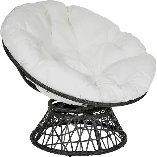 Rundes Sitzkissen für Schaukelkörbe und Gartenstühle, weiß, Durchmesser: 90 cm - Bild 1
